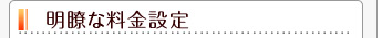 明瞭な料金設定
